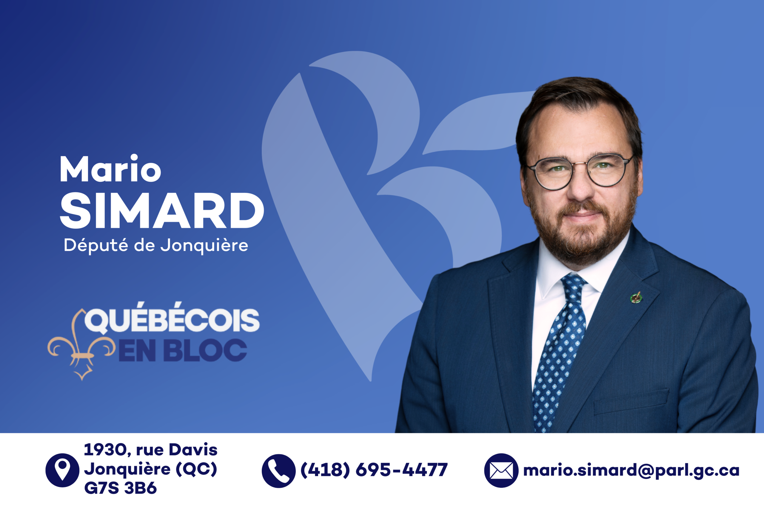 Coordonnées (version Logo Québécois en Bloc) (6.25 x 3.75 po)